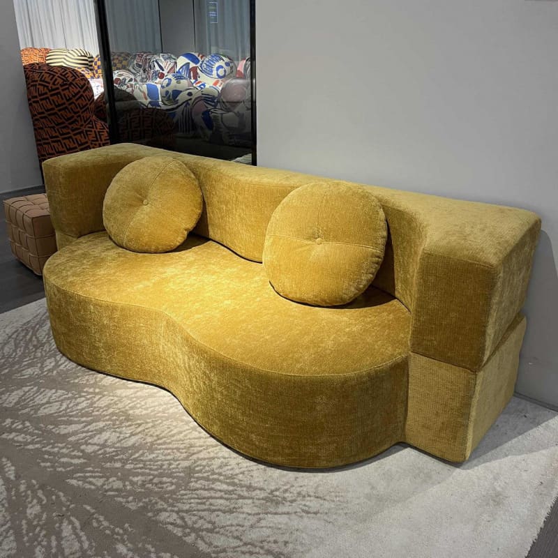 Modern Double Compression Sofa | High-Elastic Boneless Couch Converts to Bed