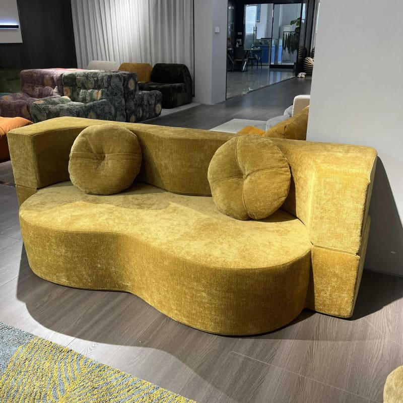 Modern Double Compression Sofa | High-Elastic Boneless Couch Converts to Bed