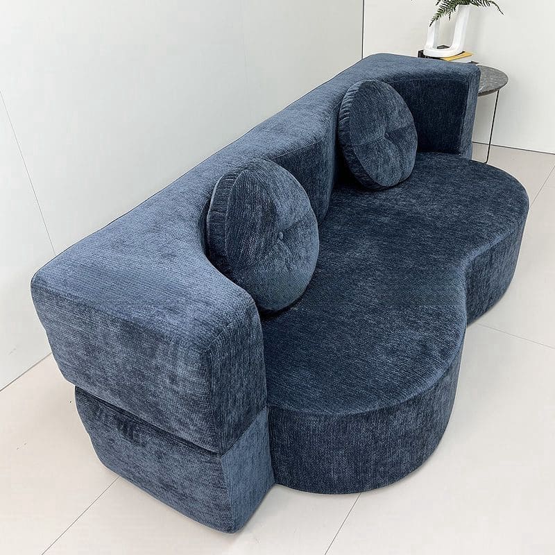 Modern Double Compression Sofa | High-Elastic Boneless Couch Converts to Bed