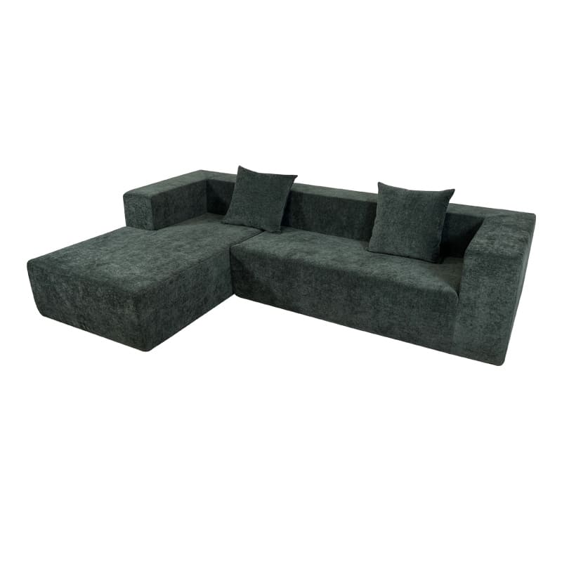2025 Modern Modular L-Shaped Compression Sofa Set | Velvet Fabric Sectional for Trendy Living Rooms