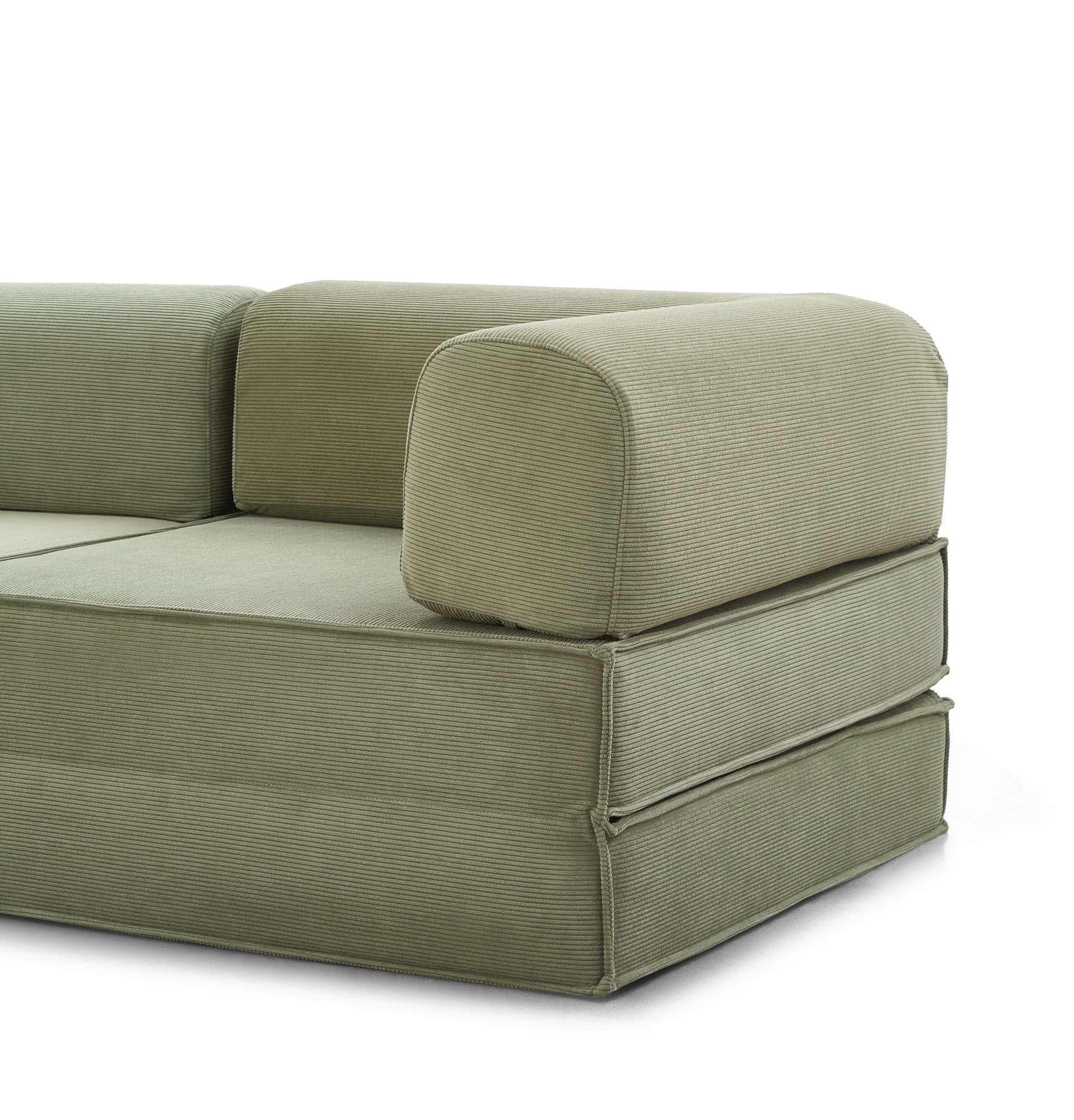 Comfortable Green Folding Sofa | Space-Saving Convertible Couch for Compact Living