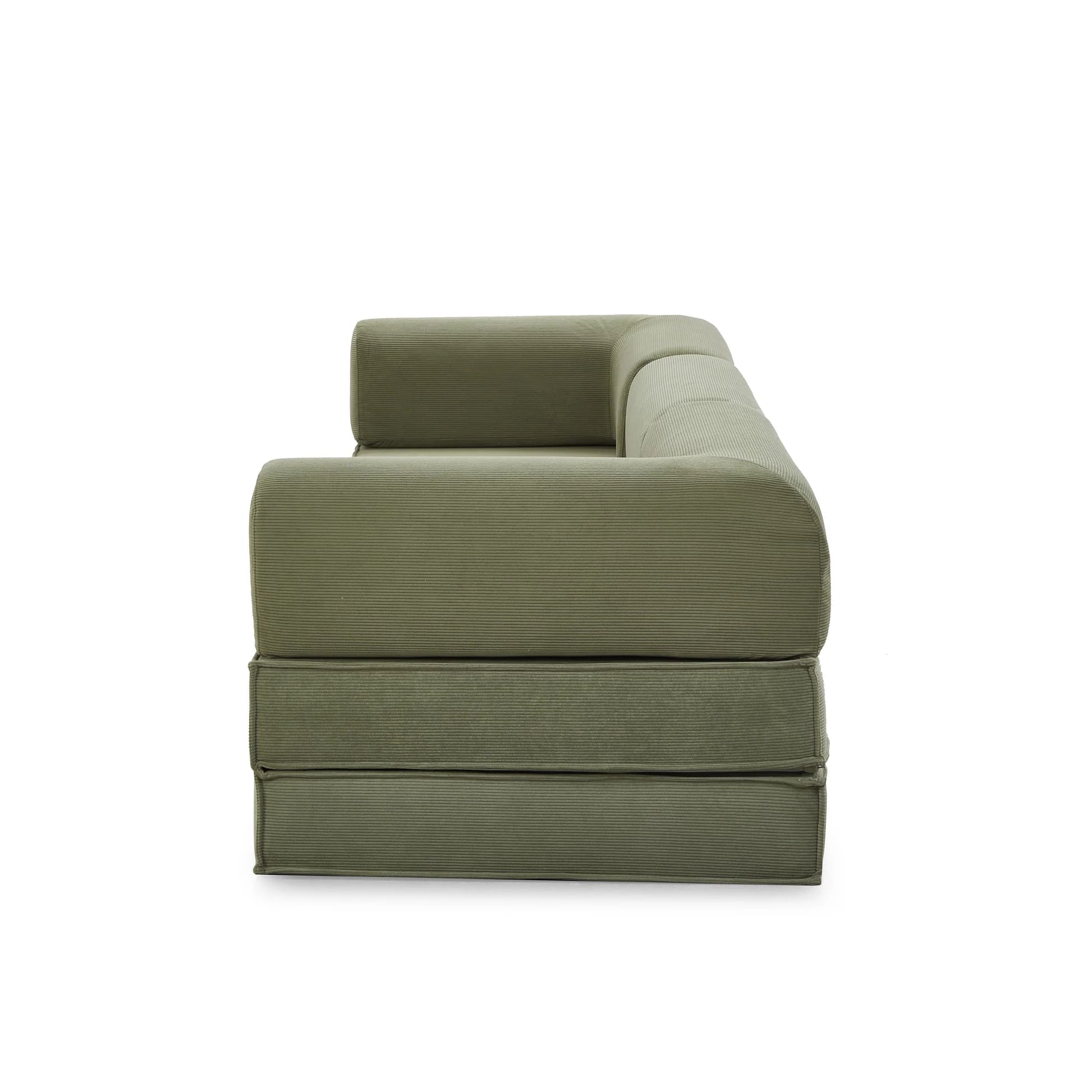 Comfortable Green Folding Sofa | Space-Saving Convertible Couch for Compact Living