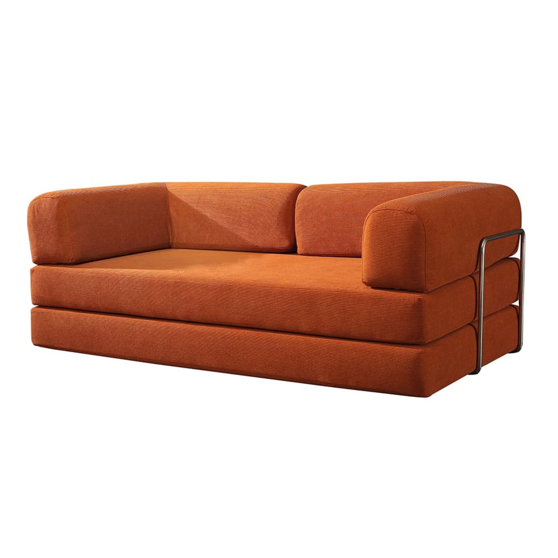 Modern Rust-Orange Convertible Folding Sofa | Space-Saving Sofa Bed for Stylish Living