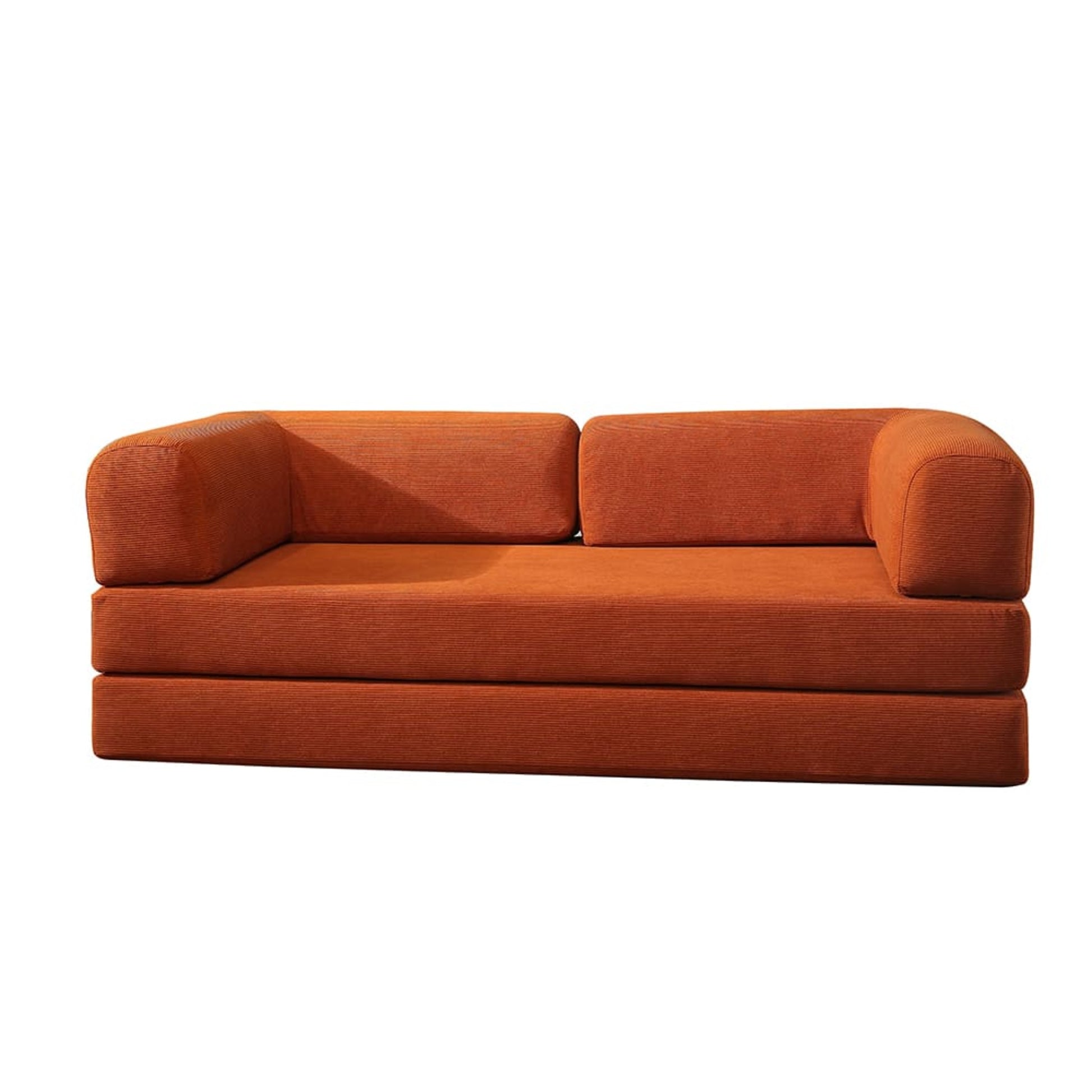 Modern Rust-Orange Convertible Folding Sofa | Space-Saving Sofa Bed for Stylish Living