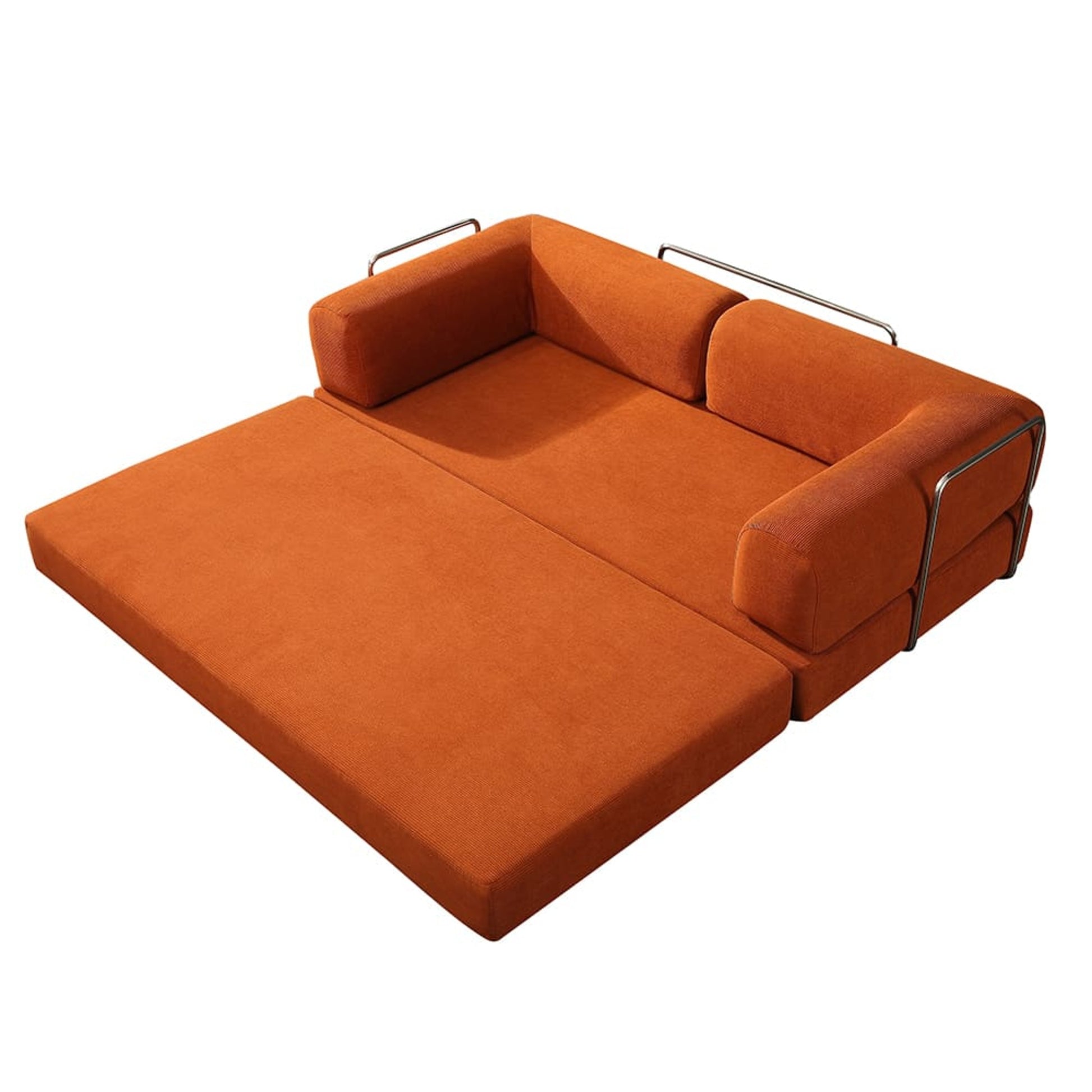 Modern Rust-Orange Convertible Folding Sofa | Space-Saving Sofa Bed for Stylish Living