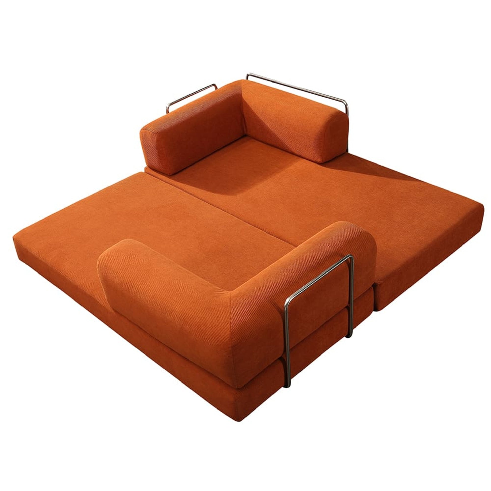 Modern Rust-Orange Convertible Folding Sofa | Space-Saving Sofa Bed for Stylish Living
