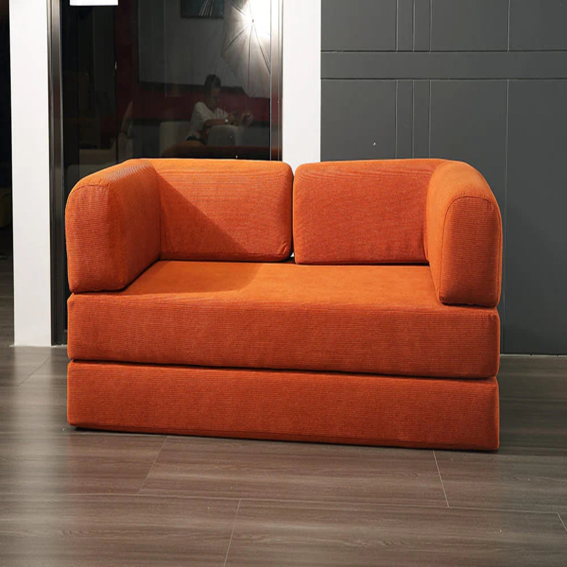 Modern Rust-Orange Convertible Folding Sofa | Space-Saving Sofa Bed for Stylish Living