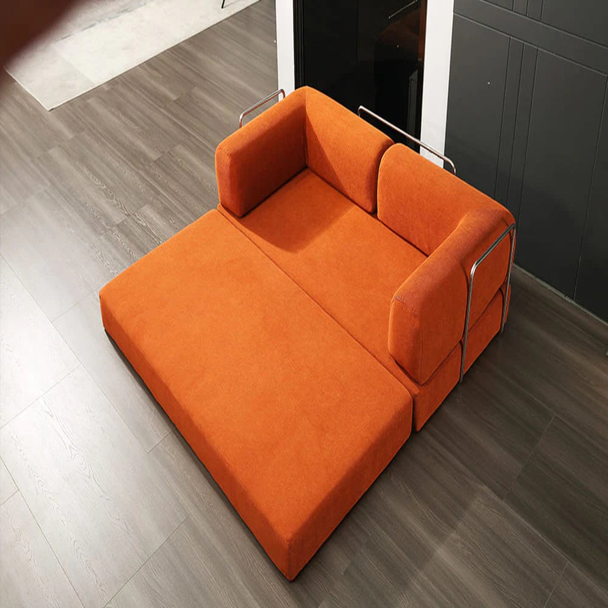Modern Rust-Orange Convertible Folding Sofa | Space-Saving Sofa Bed for Stylish Living