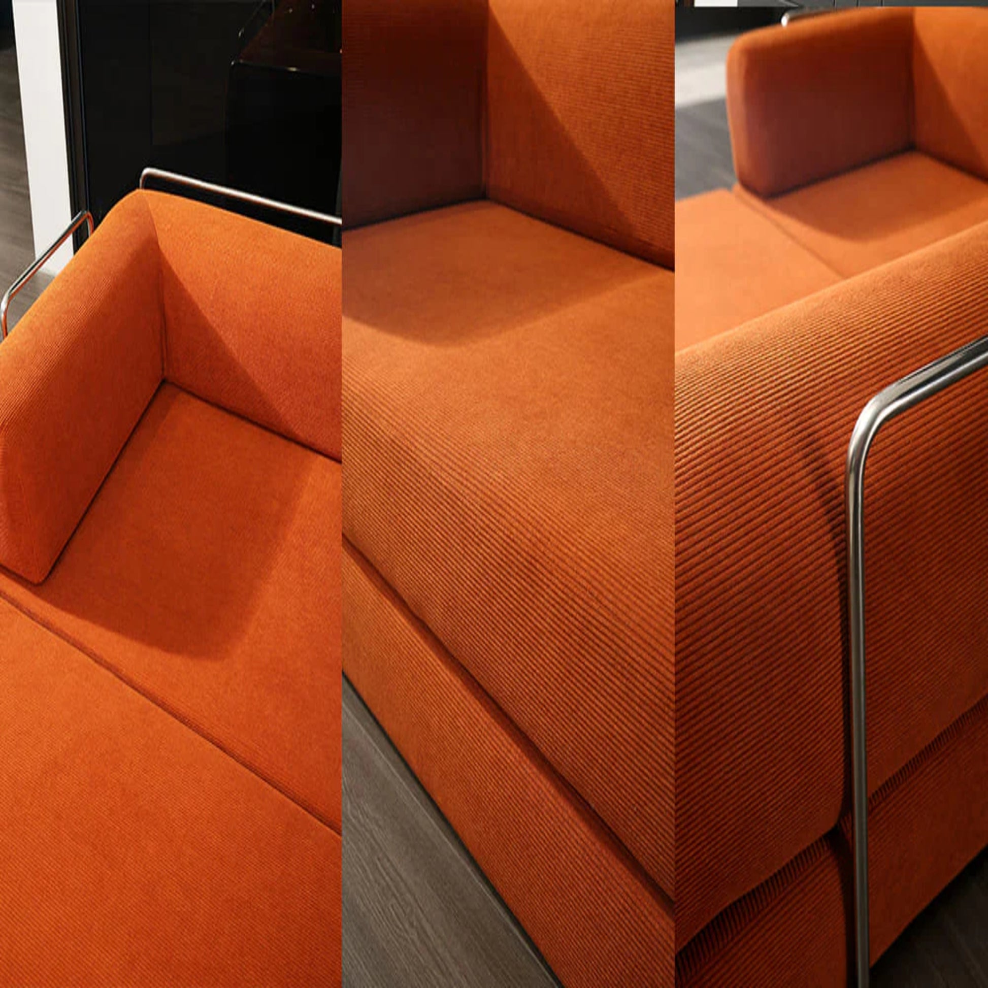 Modern Rust-Orange Convertible Folding Sofa | Space-Saving Sofa Bed for Stylish Living