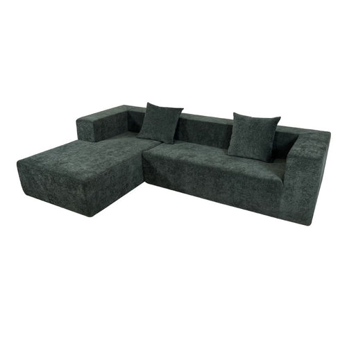 2025 Modern Modular L-Shaped Compression Sofa Set | Velvet Fabric Sectional for Trendy Living Rooms